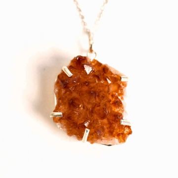 Energie si Abundenta Zilnica ,   Colier Argint 925 cu Citrin Cluster Brazilia