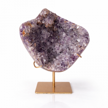 Geoda din ametist naturala pe suport metalic ,   cristal brazilian unicat 1.665 kg