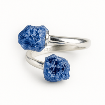 Ghidare si inspiratie ,   Inel cu dubla piatra sodalit in forma bruta