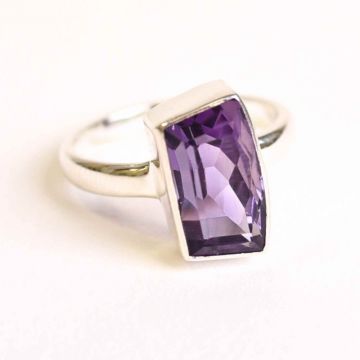 Inel Argint 925 cu Ametist Fatetat ,   Claritate si Echilibru Spiritual