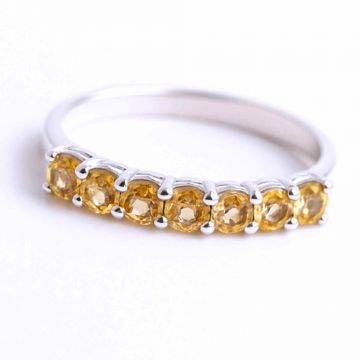 Inel Argint 925 cu Citrin Marime 56 ,   Energie Solara si Abundenta Zilnica