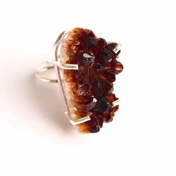 Inel Argint 925 cu Cluster de Citrin ,   Abundenta si Claritate Zilnica