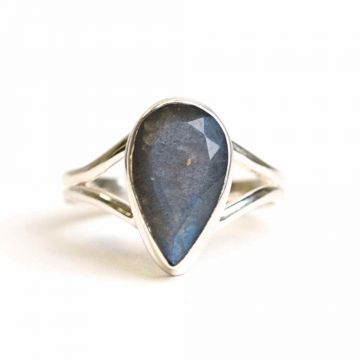 Inel Argint 925 cu Labradorit fatetat froma Lacrima ,   Vindecare si Intuitie