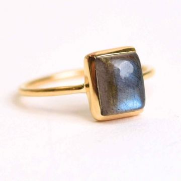 Inel Argint 925 placat cu aur 18K cu Labradorit ,   Claritate si Protectie Energetica