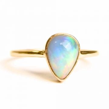 Inel argint 925 placat cu aur 18K cu Opal Etiopian lacrima ,   Lumina sufletului