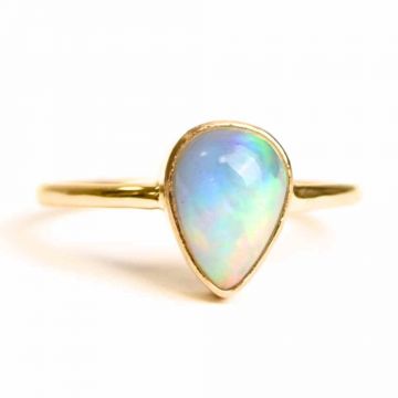 Inel argint 925 placat cu aur 18K cu Opal Etiopian lacrima ,   Lumina sufletului
