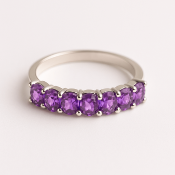 Inel din Argint 925 cu Ametist Marime 55   7 ,   Liniste Interioara si Protectie Energetica