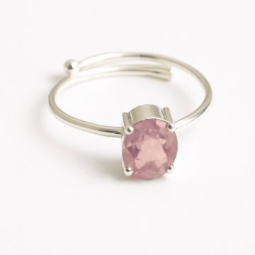Inel din Argint 925 cu Cuart Roz ,   Iubire Interioara si Armonie Emotionala