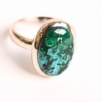 Inel Malachit si Crisocola montura Argint 925 - Protectie si echilibru emotional
