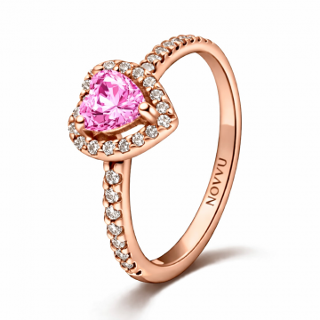 Inel Pink Heart Rose - 48