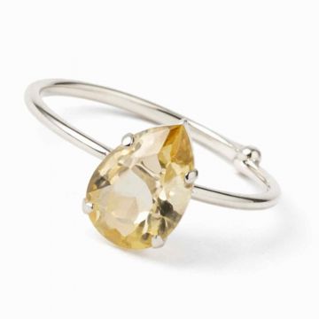 Inel reglabil din argint 925 cu citrin fatetat, simbol al claritatii si optimismului interior