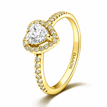 Inel White Heart Gold - 48