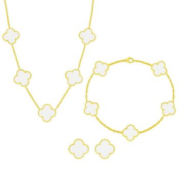 Set Bijuterii Colier,Bratara si Cercei Van Luxy White Gold