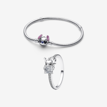 Set bijuterii Inel si Bratara Stitch - 48 - 16 CM