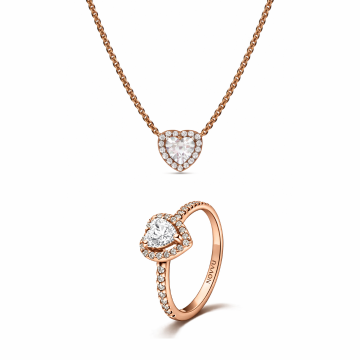 Set bijuterii Inel si Colier White Heart - 48