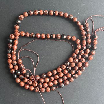 Sirag margele pietre semipretioase sfere fatetate OBSIDIAN MAHON