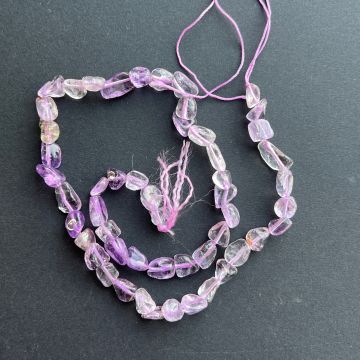 Sirag margele semipretioase pietre brute rulate AMETIST | Model 1