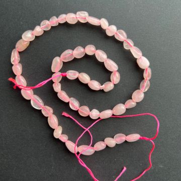 Sirag margele semipretioase pietre brute rulate CUART ROZ