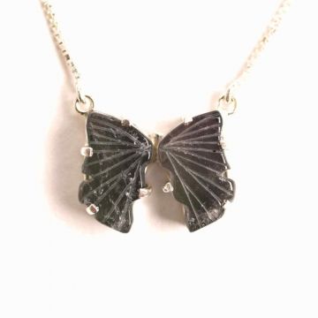 Vindecare si Vitalitate ,   Colier fluture din Argint 925 cu Turmalina Verde Naturala