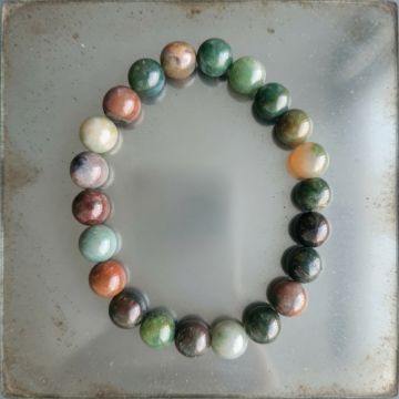 Bratara agat indian sfere 8 mm