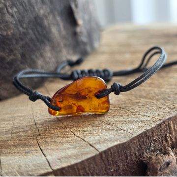 Bratara chihlimbar 2-3 cm snur reglabil