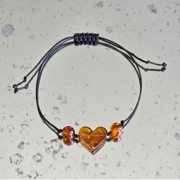 Bratara chihlimbar snur reglabil | Love