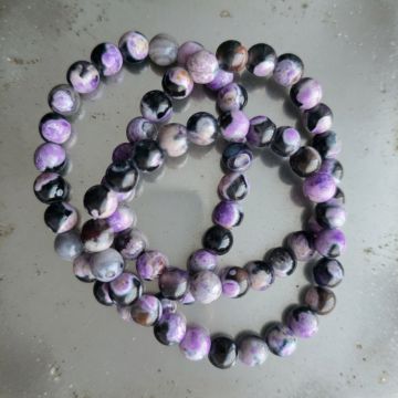 Bratara copii agat mov-negru 6 mm