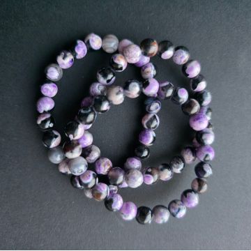 Bratara copii agat mov-negru 6 mm