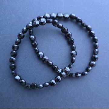 Bratara discuri fatetate onix negru 6x4 mm