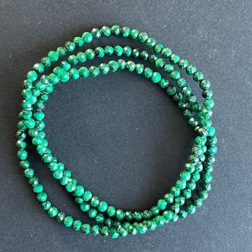 Bratara malachit AAA fatetata 3 mm