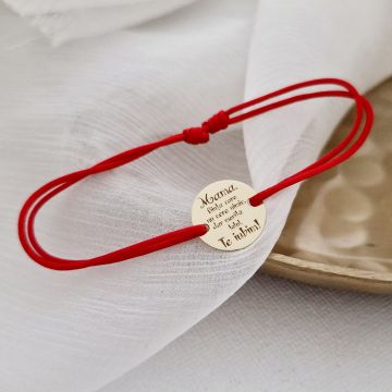 Bratara Mama - Model personalizat Mama, merita totul - Aur Galben 9K - Snur reglabil