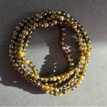 Bratara obsidian auriu 4-5 mm