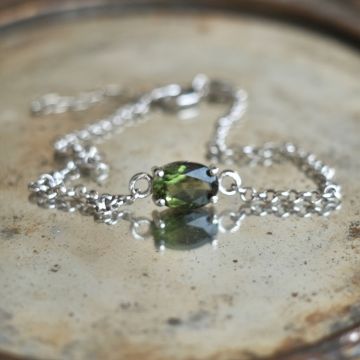 Bratara reglabila argint, moldavit | Model 1