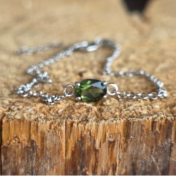 Bratara reglabila argint, moldavit | Model 1