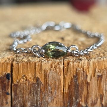 Bratara reglabila argint, moldavit | Model 2