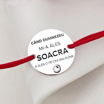 Bratara Soacra - Aleasa de Dumnezeu - Argint 925 si Cristal Swarovski - Snur reglabil
