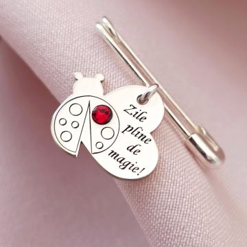 Brosa Ac de siguranta - Magie de Mamaruta – Argint 925 - Cristal Swarovski