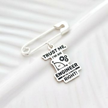 Brosa Ac de siguranta - Pandantiv Trust me I'm an engineer – Argint 925