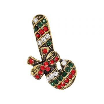 Brosa Bastonas cu Funda Aurie