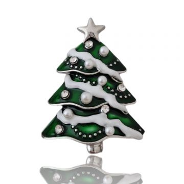 Brosa Bradulet Perlat Argintiu