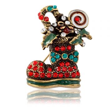 Brosa Cizmulita de Craciun, aurie