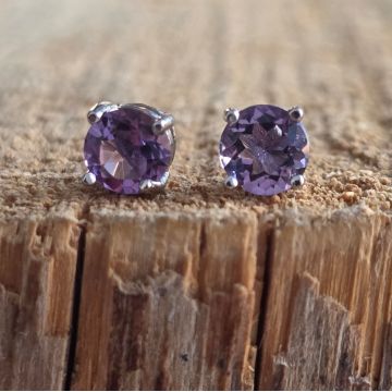 Cercei ametist argint 5 mm