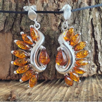 Cercei argint cu chihlimbar | Amber38