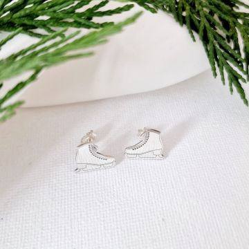 Cercei festivi - Patine de Gheata - Inchizatoare surub - Argint 925