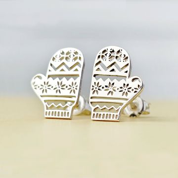 Cercei Manusa de iarna cu decupaje - Argint 925