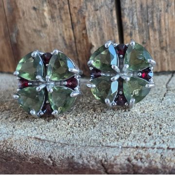 Cercei moldavit si granat din argint | Lucky