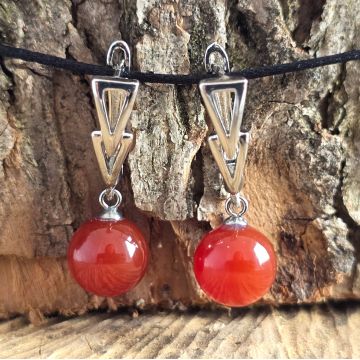 Cercei sfere carneol Arrow Locking