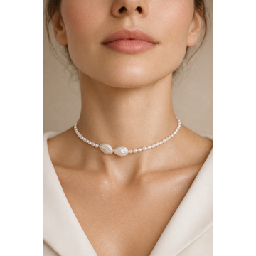 Chocker din argint 925 cu perle de culturǎ | Luce Marina - Default Title