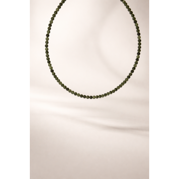 Choker din argint 925 cu jad canadian | Verde Vivo - Default Title