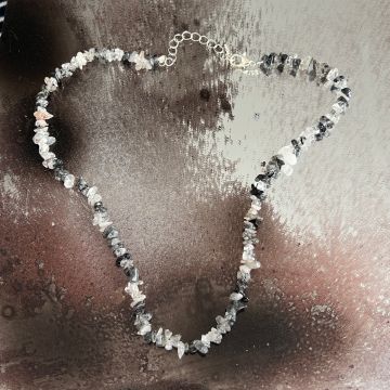 Colier chipsuri cuart cu turmalina